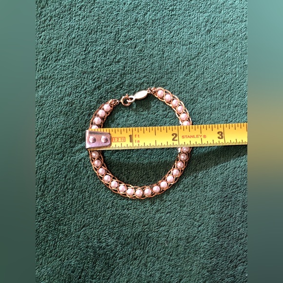 Vintage Napier Faux Pearl Necklace and Bracelet w/Intertwined Chains - Picture 6 of 13